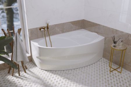 Ванна акриловая 1MarKa JULIANNA MG 01дж1595п 160х90 пристенная асимметричная без каркаса
