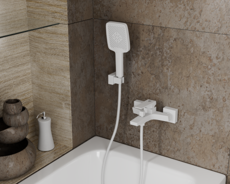 Смеситель для ванны Rush Thira TR3635-44White настенный белый