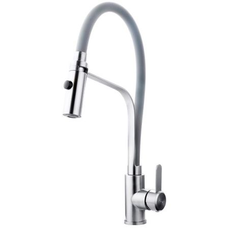 Смеситель для кухни Fashun A54112-12 на мойку серый/сатин