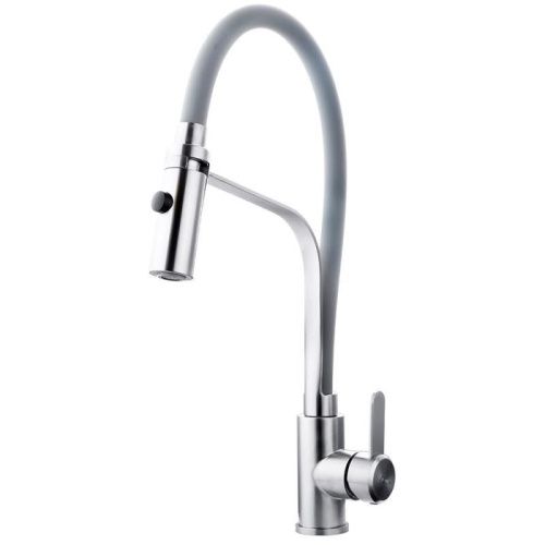 Смеситель для кухни Fashun A54112-12 на мойку серый/сатин - фото 2