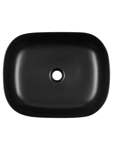 Раковина из сантехнического фарфора Wonzon & Woghand Tahoe WW-RN41286-MB 50х43 накладная цвет черный без отверстий под смеситель - фото 4