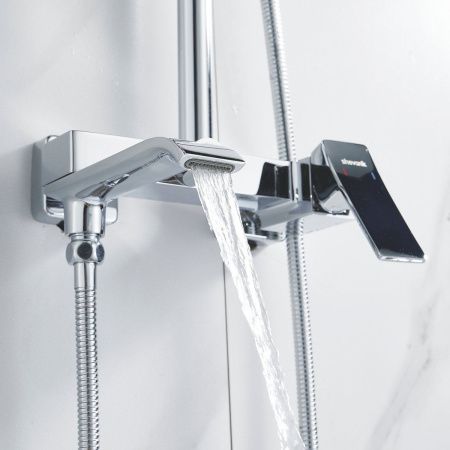 Душевая стойка Shevanik S4036 настенная цвет хром