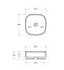 Раковина керамическая Cezares CZR-6604 40х40 накладная цвет белый без отверстий под смеситель