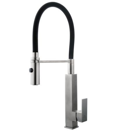 Смеситель для кухни Fashun A54102-7 на мойку черный/сатин