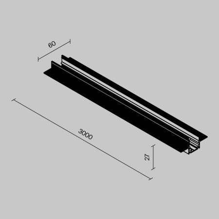 Шинопровод для уличной трековой системы Maytoni Outdoor Exility IP O-TR002ED-P-B3M