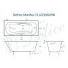 Ванна чугунная Delice Malibu DLR230609R 170х75 пристенная прямоугольная без ножек с отверстиями под ручки