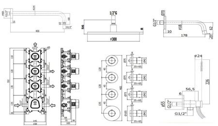Душевая система Paffoni Modular Box KITMB019CR045KING встраиваемая в стену