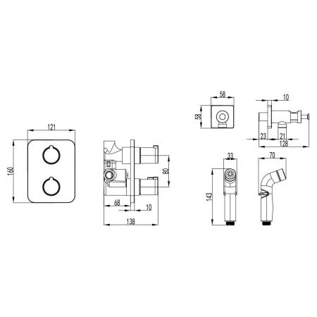 Гигиенический душ со смесителем LeMark Yeti LM7820C хром