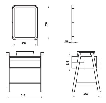 Тумба с раковиной Creavit Truva TR0080.01ANM+UL040-00AM00E-00 80х60