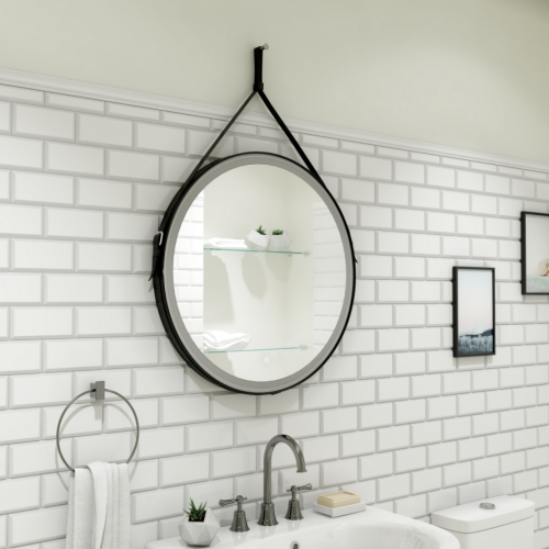 Зеркало Art&Max MILAN AM-Mil-800-DS-F-Nero 80х80