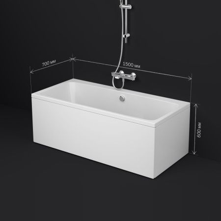 Ванна акриловая Am.Pm Func W84A-150-070W-A 150х70 пристенная прямоугольная без каркаса
