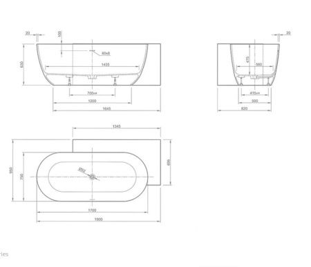Ванна из искусственного камня Knief Lotus 0600-613-R-01 190х95 встраиваемая прямоугольная