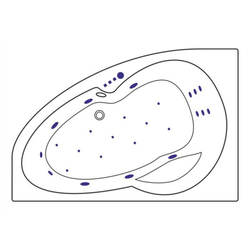 Ванна акриловая гидромассажная Excellent NEWA WAEX.NEL16.ULTRA.CR 160х95 пристенная асимметричная с каркасом - фото 2