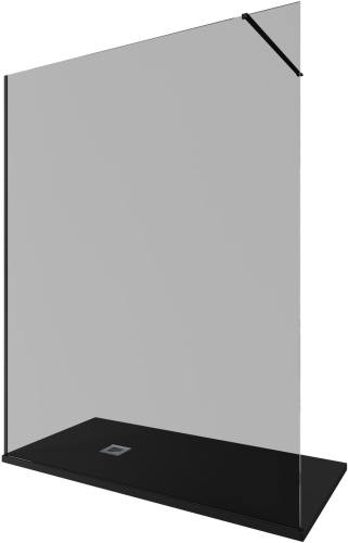 Душевая перегородка Allen Brau Infinity 3.21034.BBA.T 160х200 стекло тонированное профиль черный - фото 2
