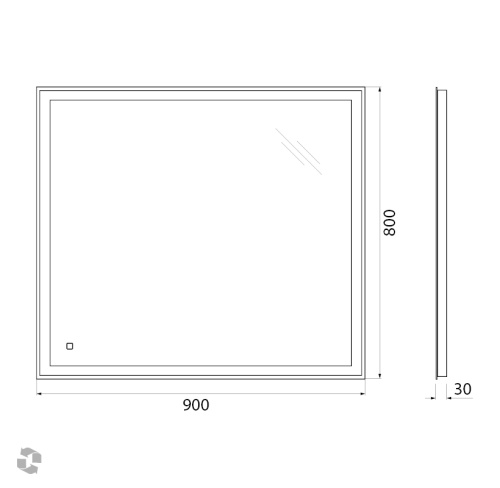 Зеркало BelBagno SPC-GRT-900-800-LED-TCH 90х80 - фото 5