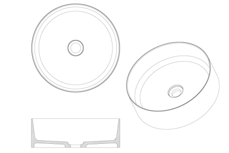 Раковина керамическая Boheme NeoArt 819-SL 40х40 накладная цвет хром без отверстий под смеситель