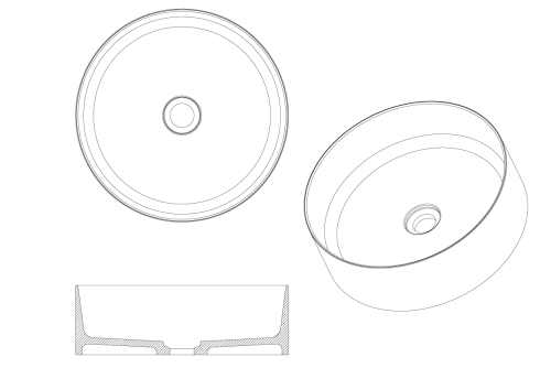 Раковина керамическая Boheme NeoArt 819-SL 42х42 накладная цвет серебро без отверстий под смеситель - фото 2