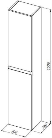 Шкаф-пенал Aquanet Нота NEW 00334195 30х150 подвесной цвет коричневый