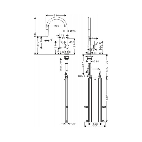 Смеситель для кухни Hansgrohe Talis M54 72803670 на мойку черный - фото 2