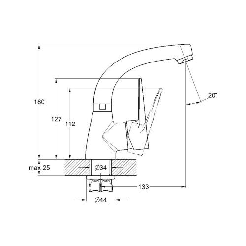 Смеситель G.Lauf ZOP ZOP1-A045 на раковину хром - фото 3