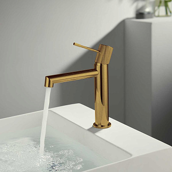 Смеситель Vincea Desire VBF-1D1BG на раковину брашированное золото без термостата