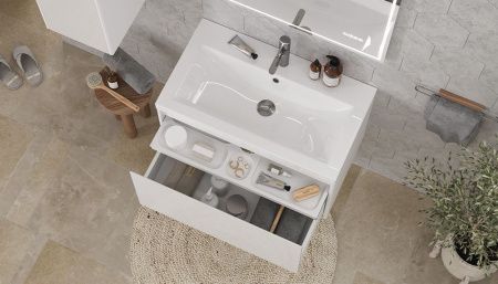 Тумба под раковину Velvex KLAUFS tpKLA.80.1Y-616.216 80х40 подвесная цвет белый