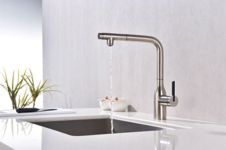 Смеситель для кухни Paulmark VIPER Vi213105-BS на мойку никель