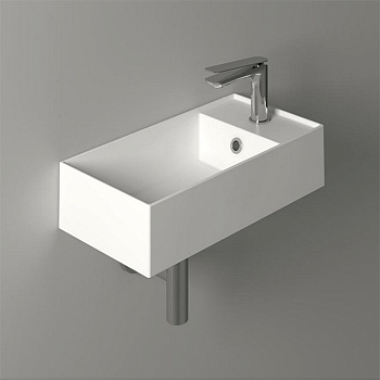 Раковина из санфаянса Simas Agile AG50 bi matt*1 50х27 подвесная цвет белый матовый 1 отверстие под смеситель