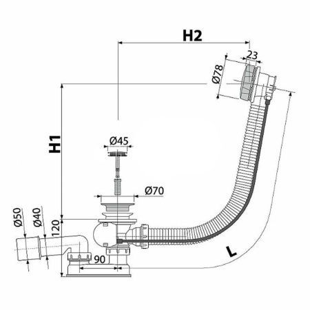 Слив-перелив Alcadrain A55K-RU-01