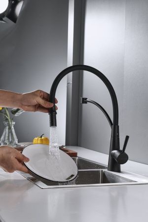 Смеситель для кухни Shevanik S743H-3 на мойку черный