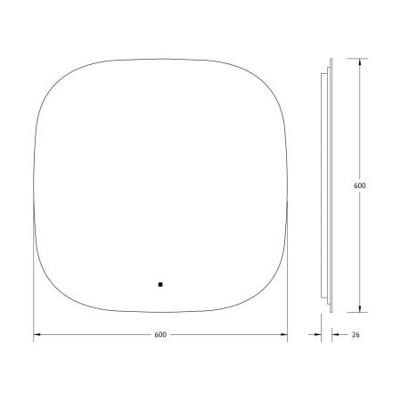 Зеркало с подсветкой Defesto OPTI DF 2849R 60х60 подвесное