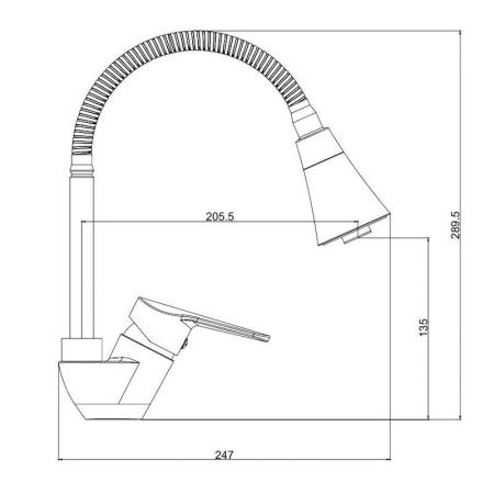 Смеситель для кухни Voda Breeze BZ519flex на мойку хром