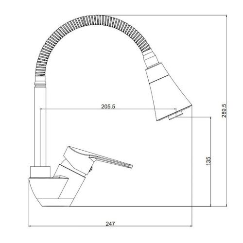 Смеситель для кухни Voda Breeze BZ519flex на мойку хром - фото 3