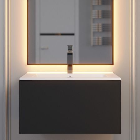 Тумба с раковиной Uperwood Parma Premium 39330205461 70х50 цвет черный