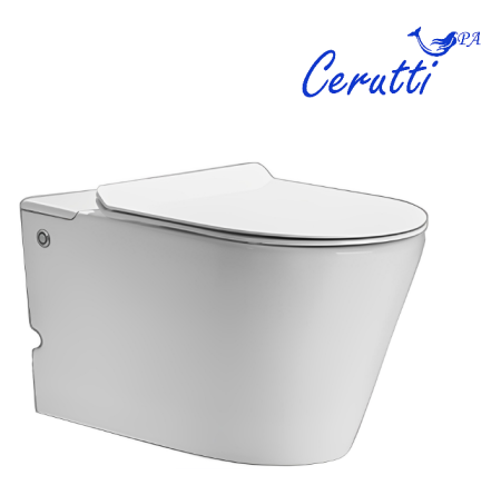 Унитаз подвесной Cerutti SPA CT10590 белый с сиденьем микролифт безободковый импульсный смыв
