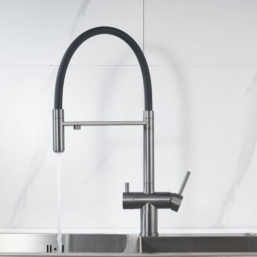 Смеситель для кухни Shevanik S178T на мойку оружейная сталь - фото 5