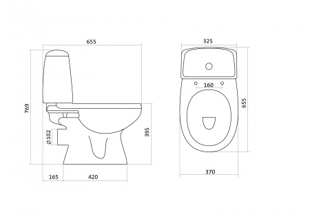 Унитаз-компакт напольный с бачком Santek Цезарь 1WH301746 белый с сиденьем микролифт душевой смыв