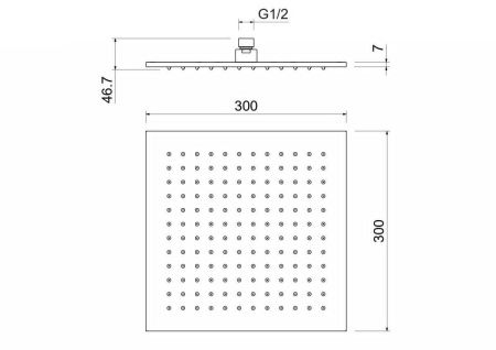 Верхний душ Aquatek AQ2078MB 30х30 черный