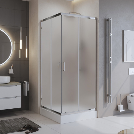 Душевой уголок BelBagno UNO-195 UNO-195-A-2-80-P-Cr стекло рифленое 5 мм