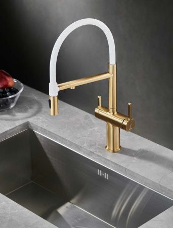 Смеситель для кухни Rose R358G на мойку золото