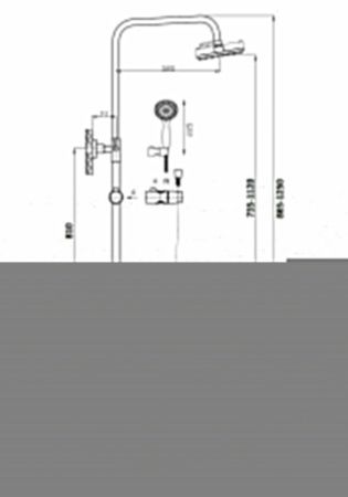 Душевая стойка Orange Thermo T02S3-912cr настенная цвет хром с термостатом