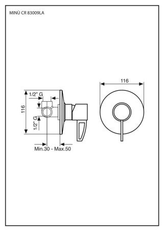 Смеситель Emmevi Minu 83009LA/CR встраиваемый в стену хром