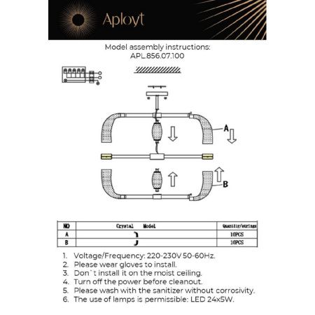 Люстра потолочная Aployt Solandzh (Соландзх) APL.856.07.100