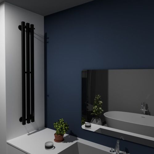 Полотенцесушитель Маргроид Inaro профильный Inaro3v-12012-1081-9005R 15х120 электрический черный матовый - фото 2