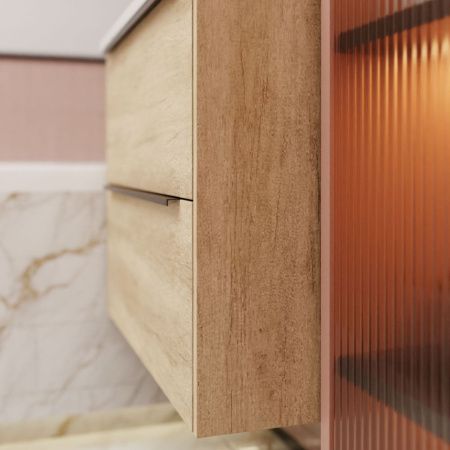 Тумба с раковиной La Fenice TESORO NFNC-01-TES-DNN-100-2-3-100 100х50 подвесная цвет коричневый