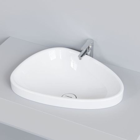 Раковина из сантехнического фарфора Ambassador Kingston 146T20002 60х40 накладная цвет белый без отверстий под смеситель