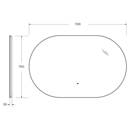 Зеркало с подсветкой Cezares VAGUE CZR-SPC-VAGUE-1100-700-MOV 110х70 подвесное