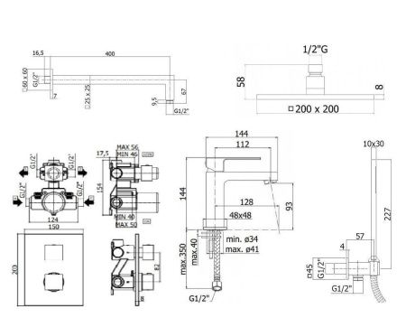 Душевая система Paffoni Elle KITLEQ518CR071 встраиваемая в стену цвет хром с термостатом