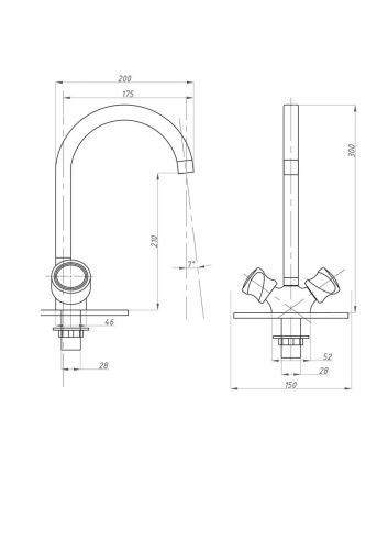 Смеситель для кухни FAUZT FZs-202-39 на мойку хром - фото 3