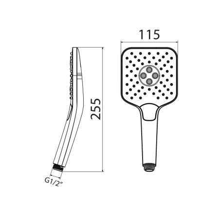 Душевая лейка Clever VELVET 61969 прямоугольная
